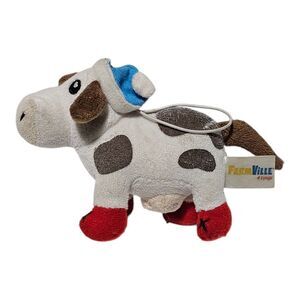 FARMVILLE Cow Ornament Plush 4" Collectible Soft Stuffed Animal Toy 2011